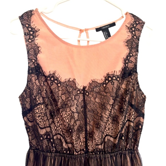 Forever 21  Black Lace and Pink Dress, Size Small - Picture 2 of 6